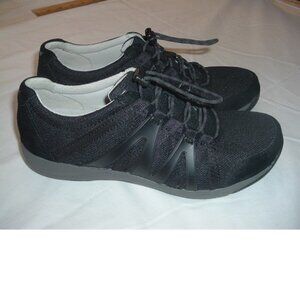 Dansko Henriette Womens Size 38 US 7.5 Black Suede Leather Sneakers Comfort NWOB